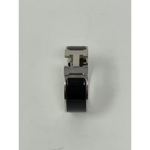 Hermes Clic Clac H Bracelet Black and Silver - Picture 6 of 10
